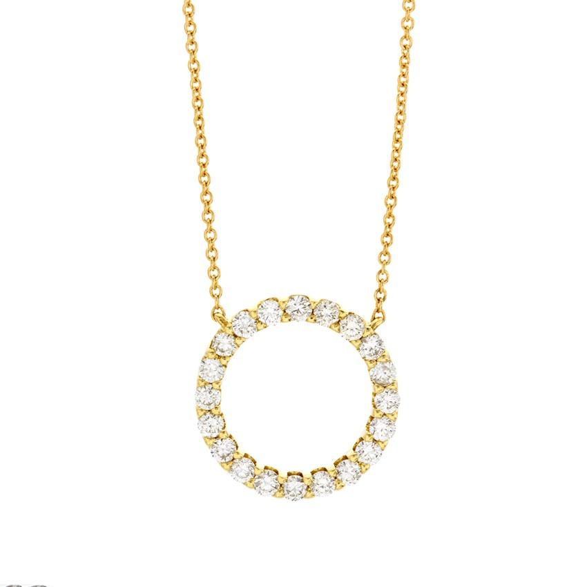 .50CTW Open Circle Diamond Pendant Necklace