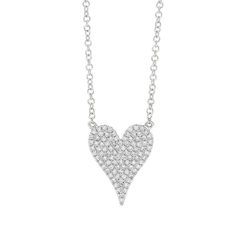 White Gold 0.21 Carat Diamond Heart Pendant Necklace