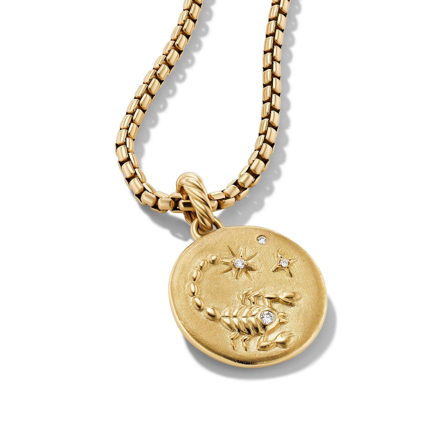 David Yurman Scorpio Amulet in 18K Yellow Gold with Diamonds