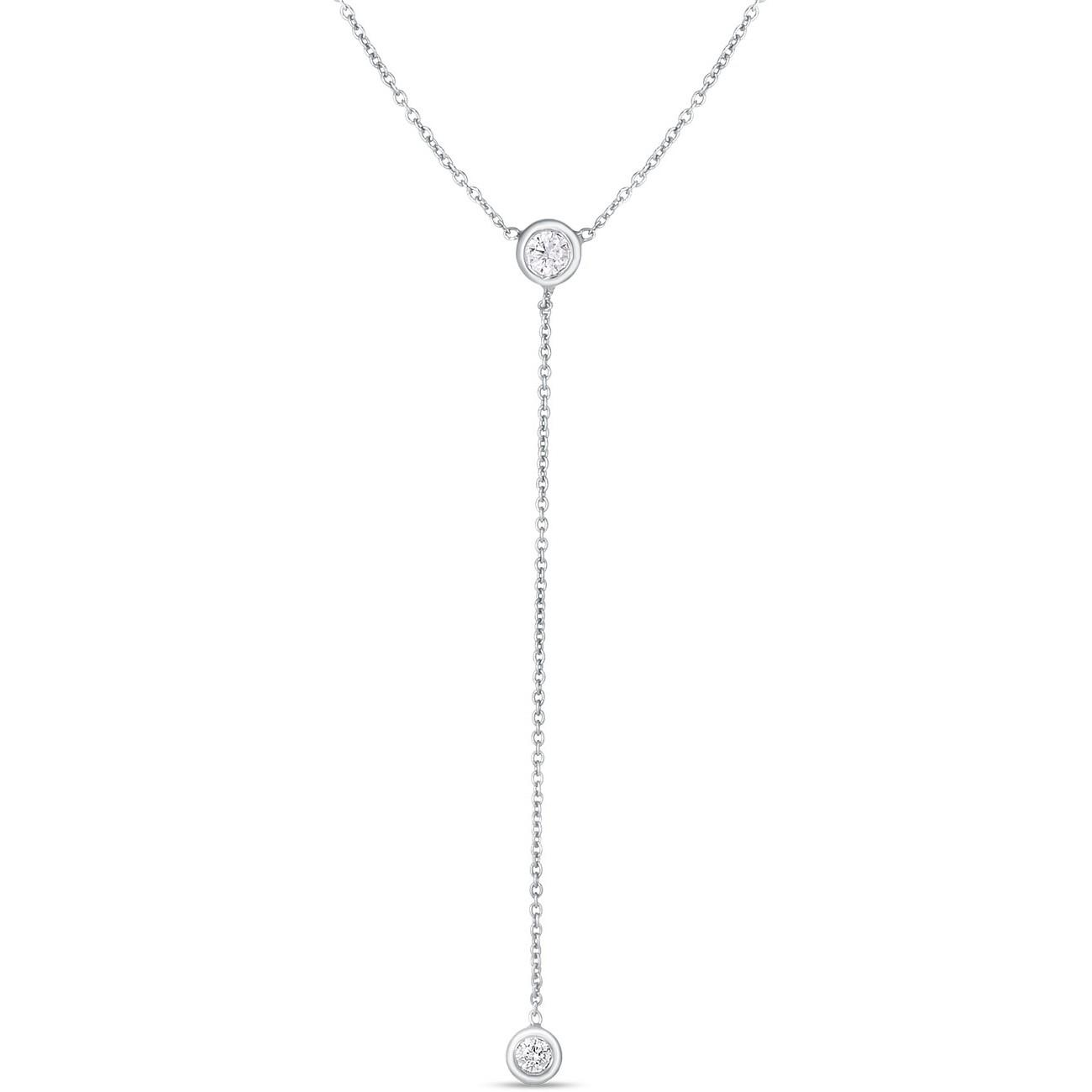  Roberto Coin Diamonds by the Inch Two-Diamond Dangle Necklace