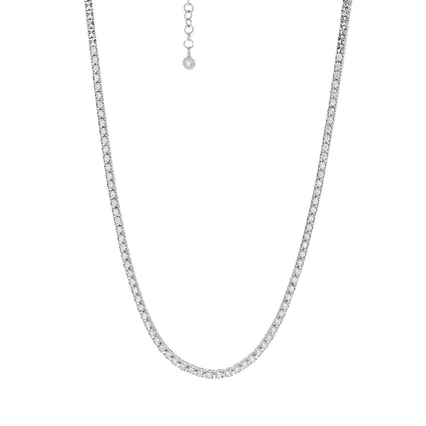 White gold diamond choker necklace