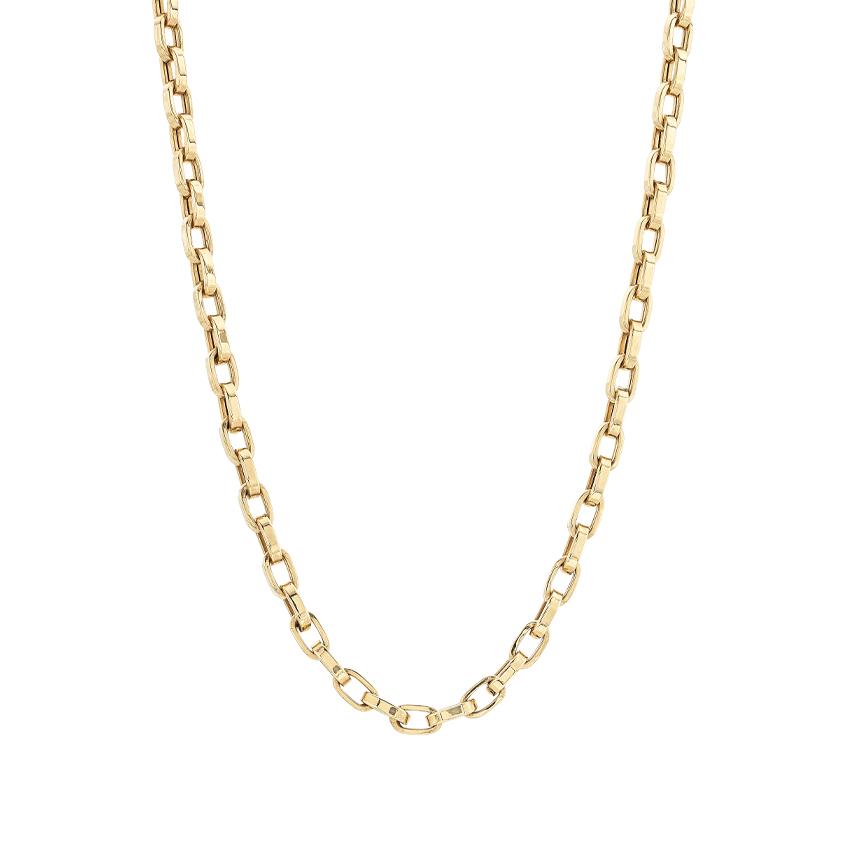Yellow Gold 20 inch Oval Link Chain Necklace