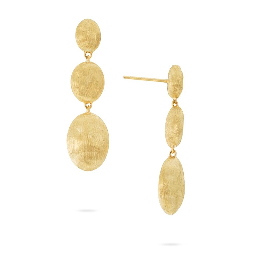 Marco Bicego Yellow Gold Siviglia Triple Satin Bead Drop Earrings