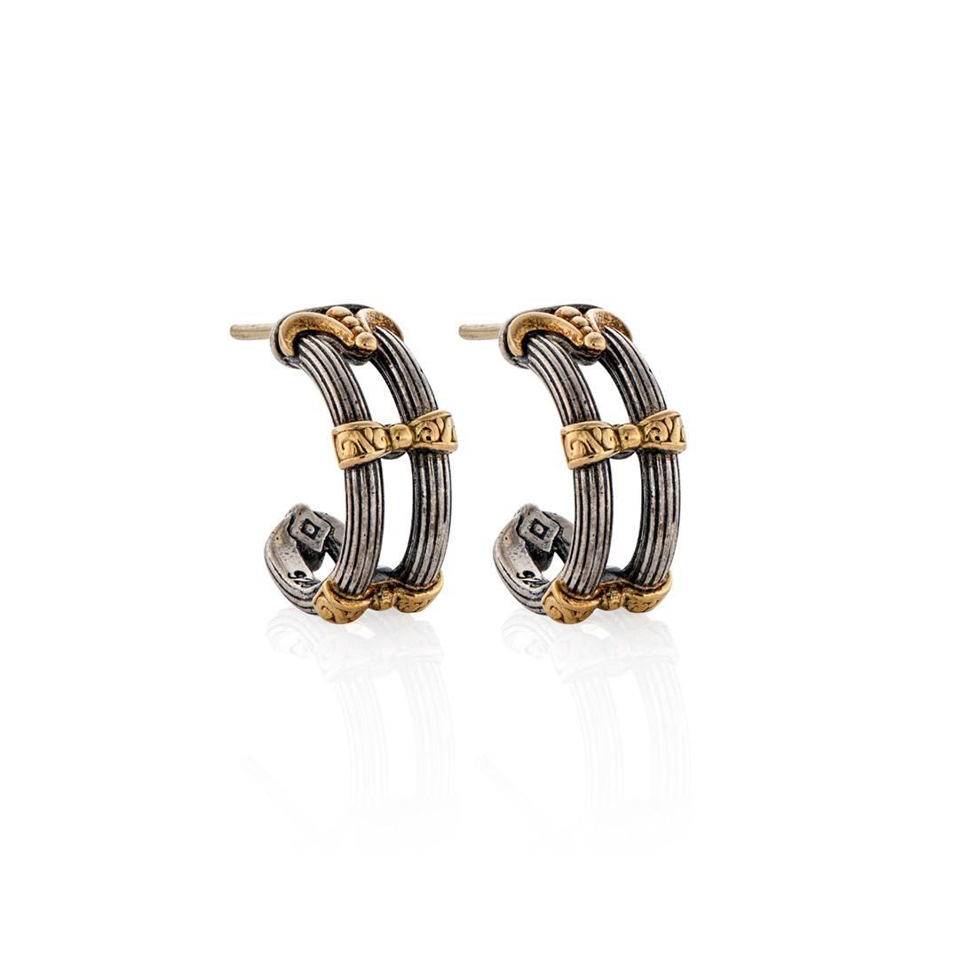 Konstantino Delos 2 Collection Ribbed Hoop Earrings