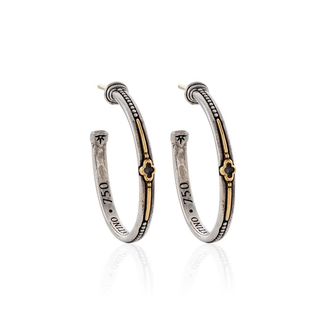 Konstantino Dome Collection Clover Hoop Earrings
