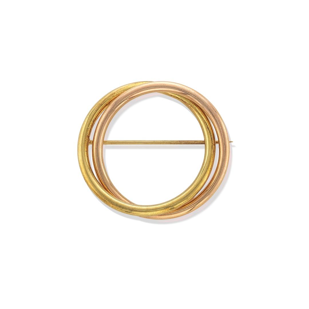 Estate Collection Double Open Circle Gold Pin