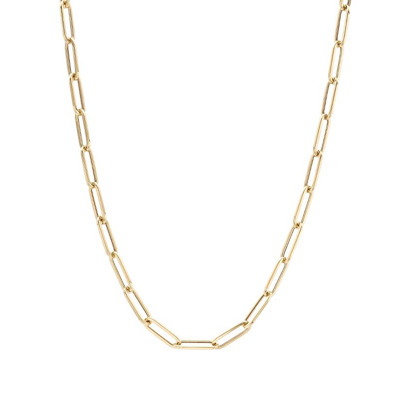 4 mm Paperclip Style Oval Link Chain Necklace