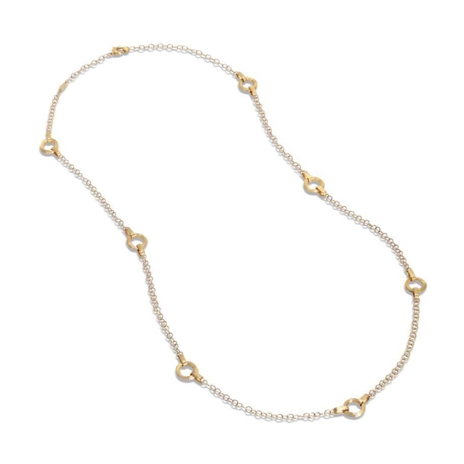 Marco Bicego Jaipur Collection 18K Yellow Gold Flat Link Long Chain Necklace