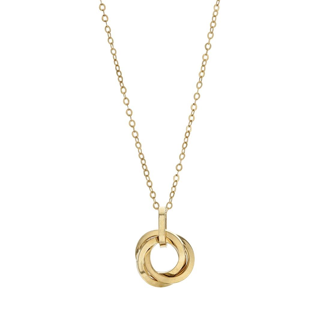 Yellow Gold interlocking Circle Necklace