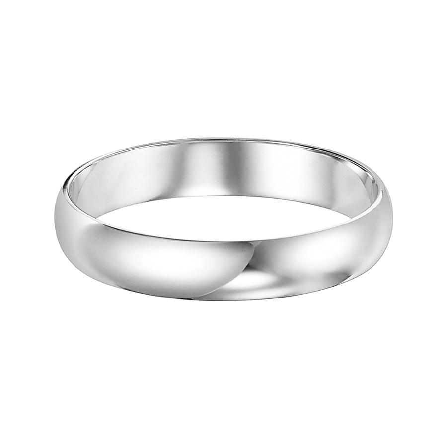 14K White Gold Low Dome Wedding Band