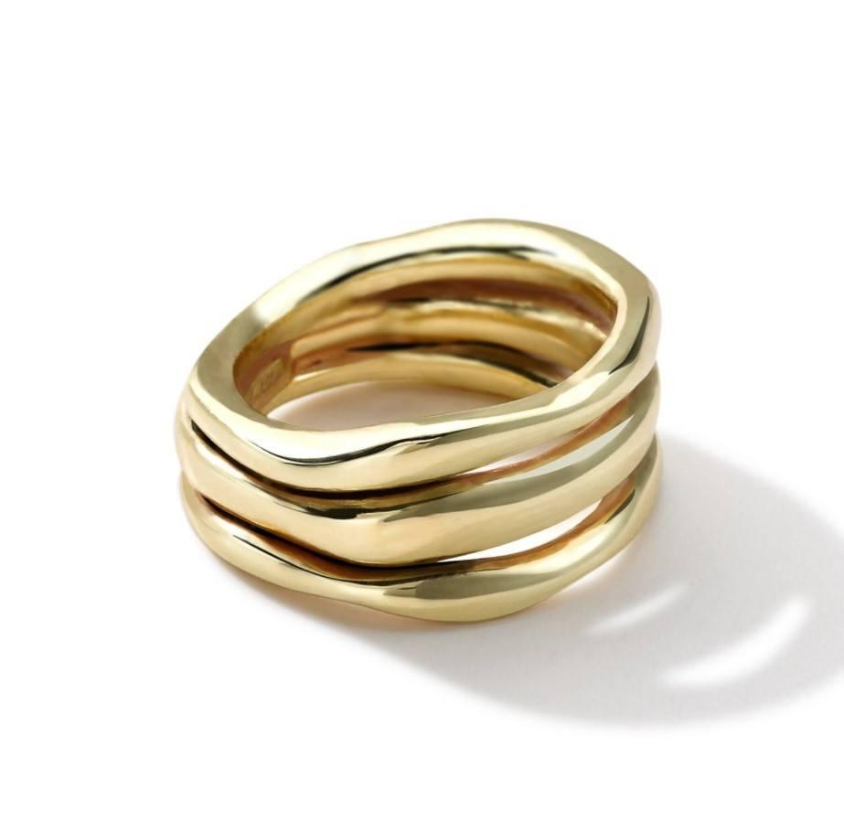 Ippolita Classico Smooth Squiggle Triple Band Ring in 18K Gold