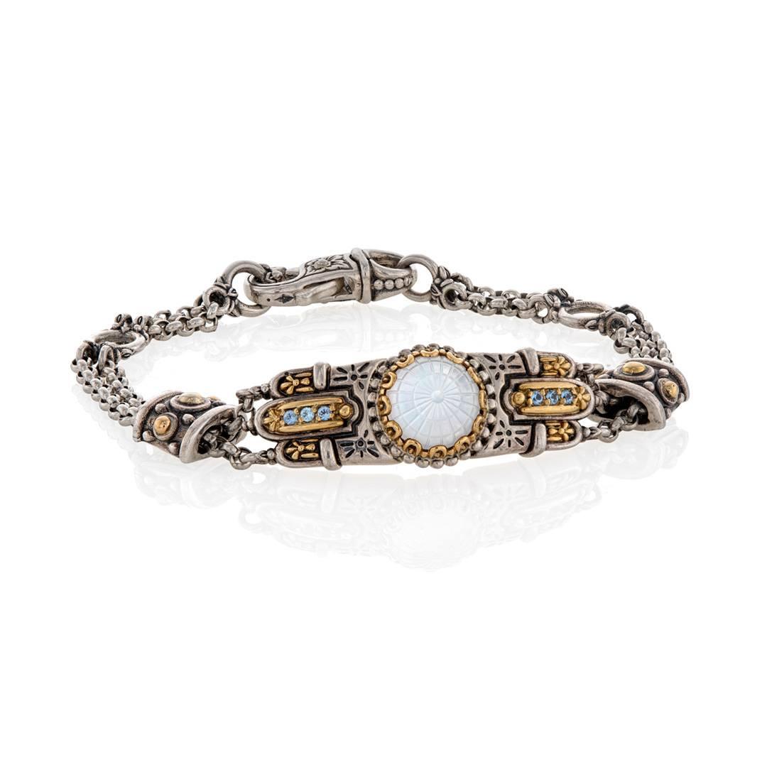 Konstantino Dome Collection Spinel and Mother of Pearl Bracelet