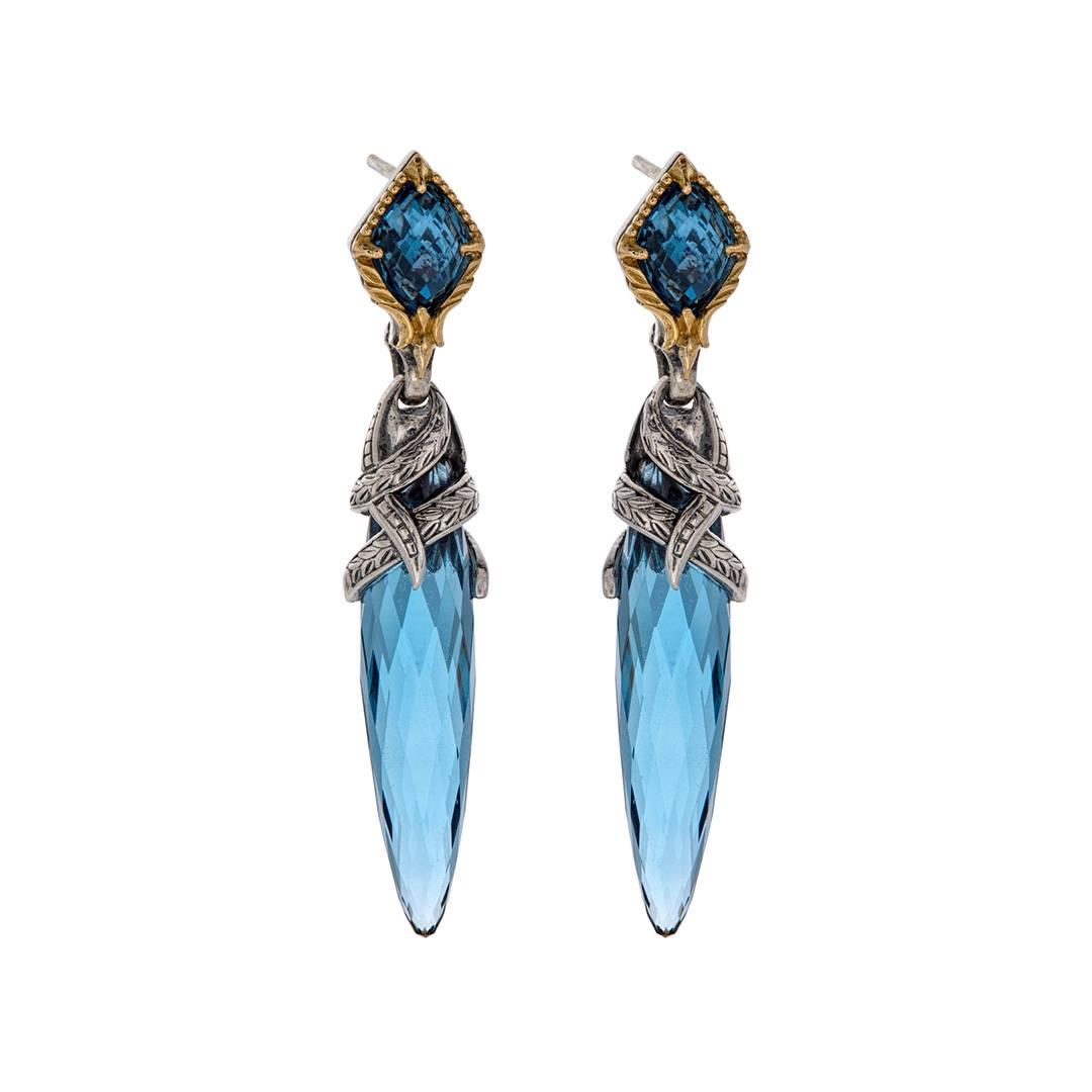 Konstantino Anthos Collection Black Spinel Spike Drop Earrings
