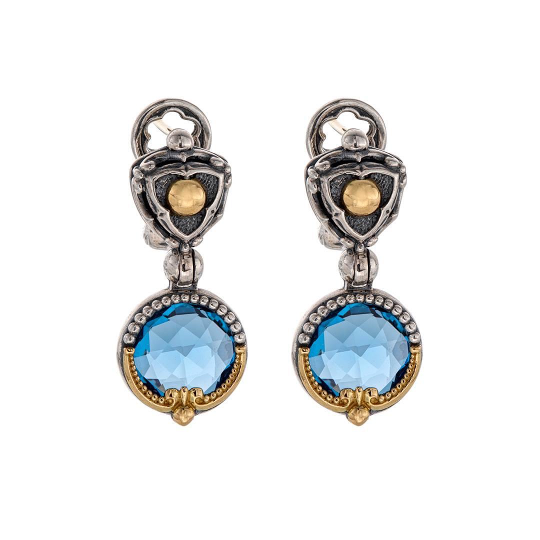 Konstantino Anthos Collection Blue Spinel Circle Drop Earrings
