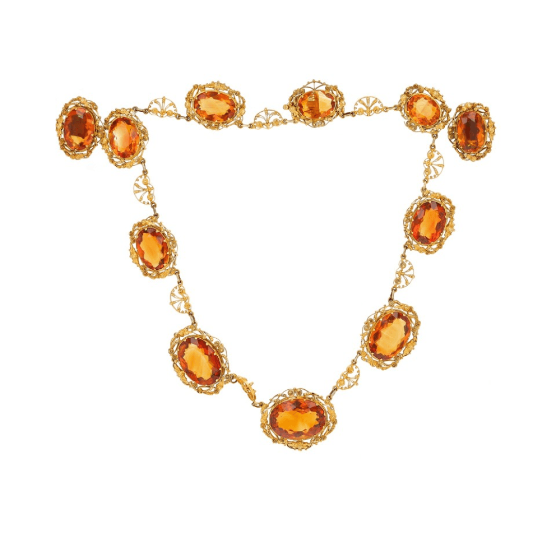 Estate Collection Citrine Necklace and Earring Set