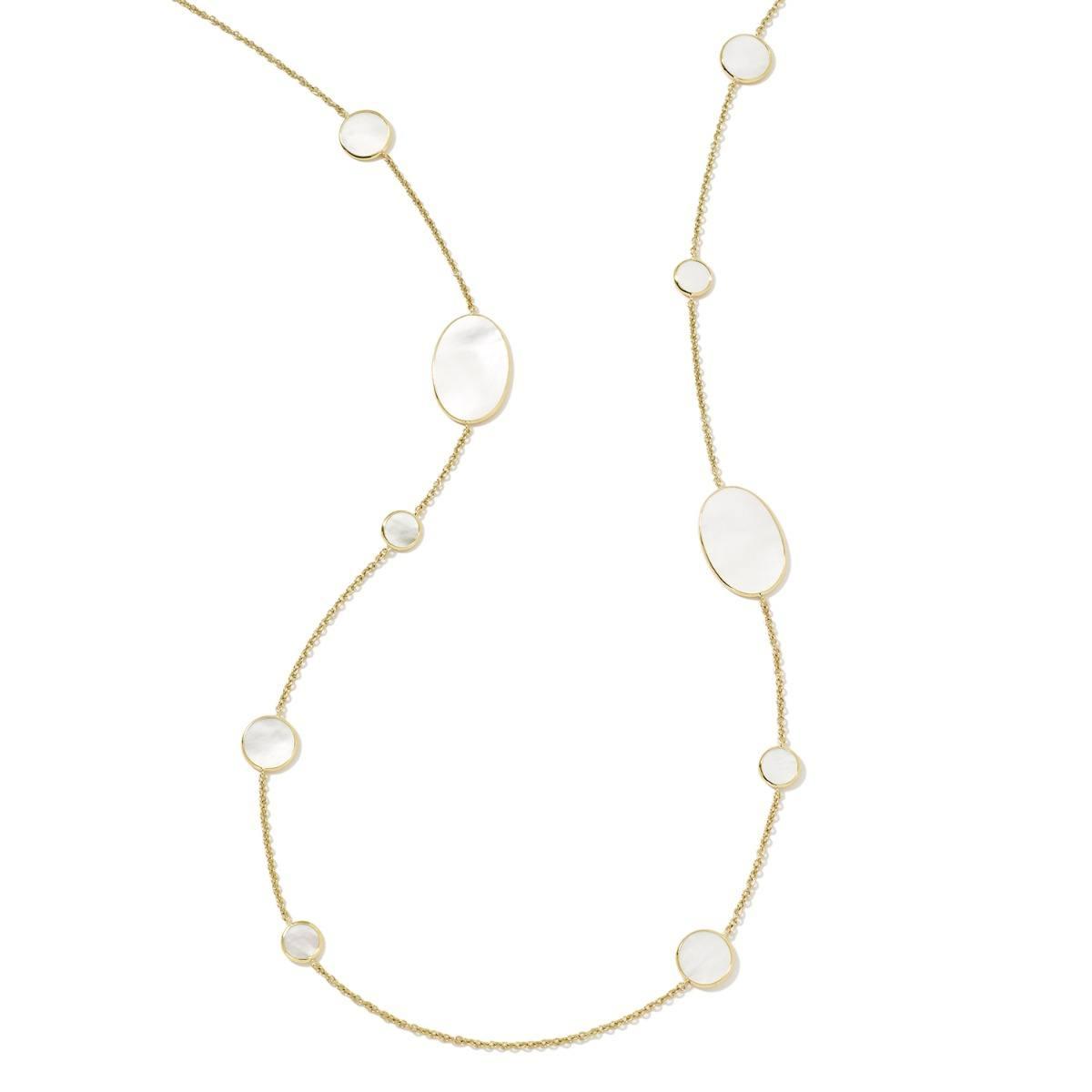 Ippolita Yelow Gold Mother Of Pearl Station Necklace