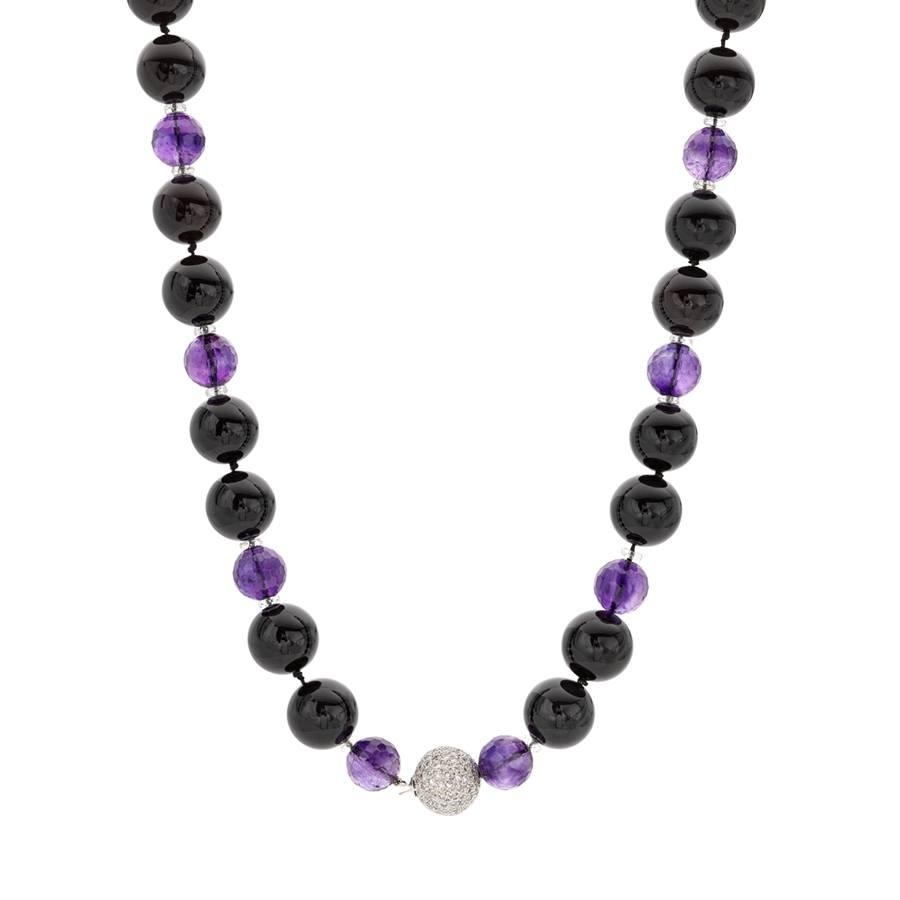 Estate Collection Onyx and Amethyst Necklace