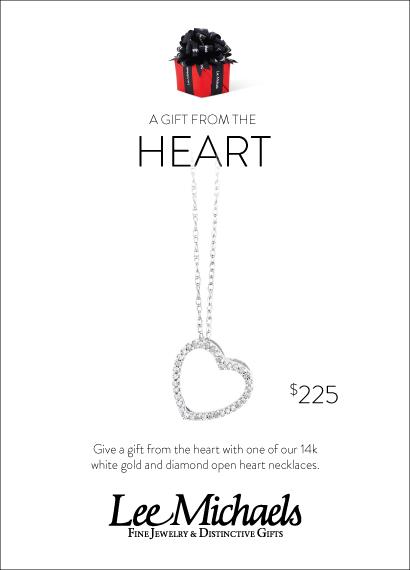 Advertised White Gold Open Heart Necklace with Diamonds