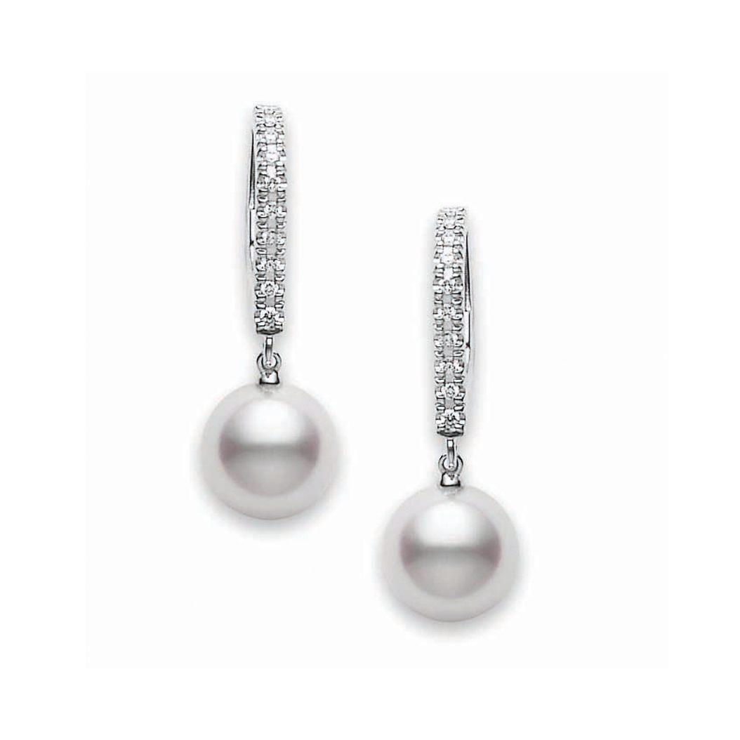 Mikimoto Akoya Pearl & Diamond Earrings