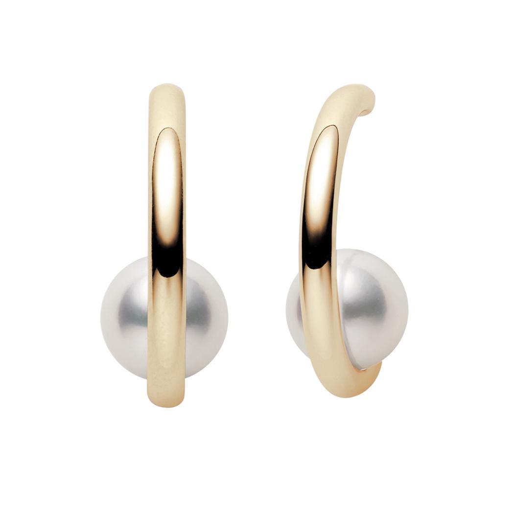 Mikimoto 7.5mm Akoya A+ Pearl Hoop Earrings