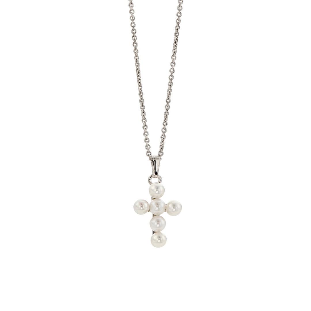 Child's Pearl Cross Necklace