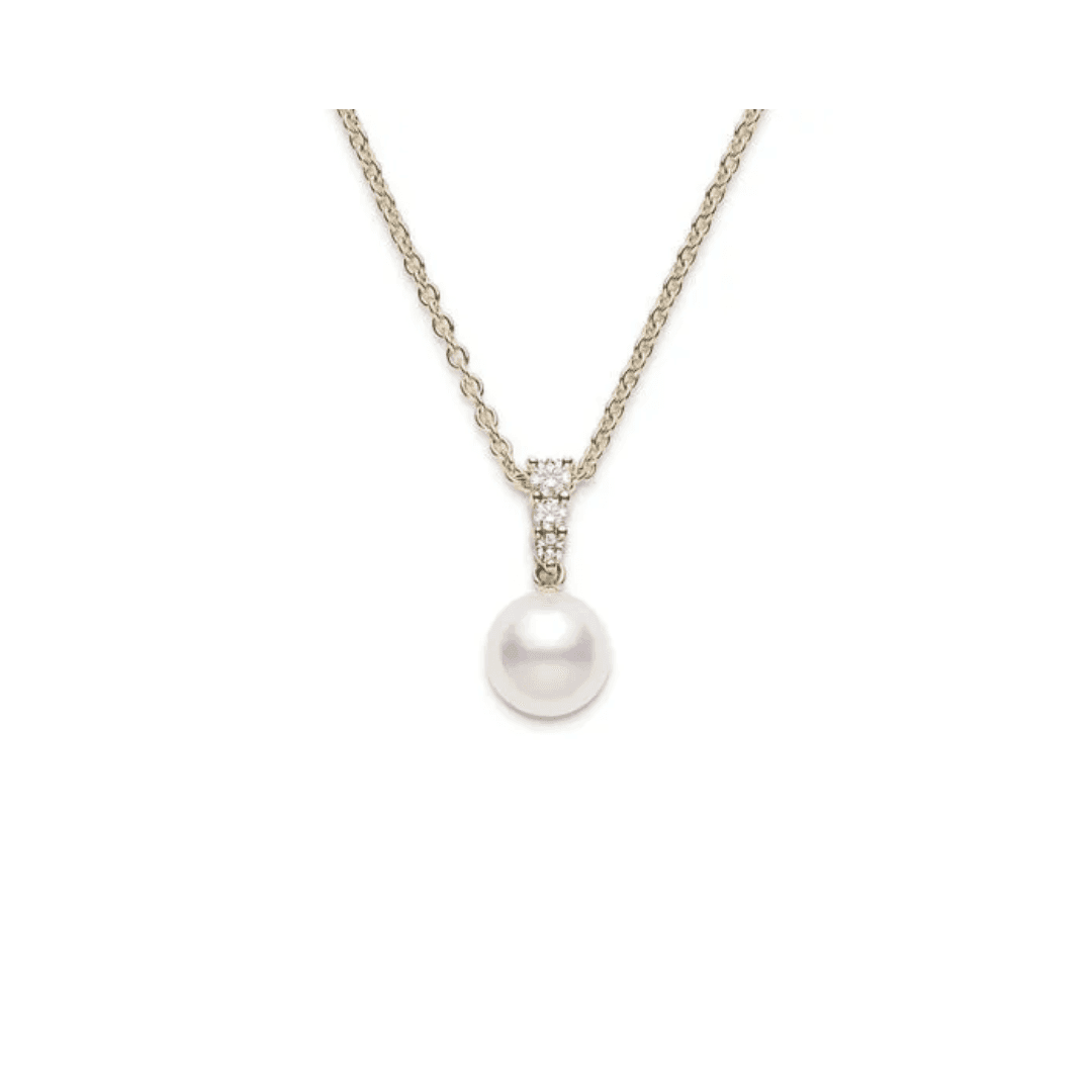 Mikimoto Morning Dew 8mm Akoya Cultured Pearl Pendant Necklace in White Gold