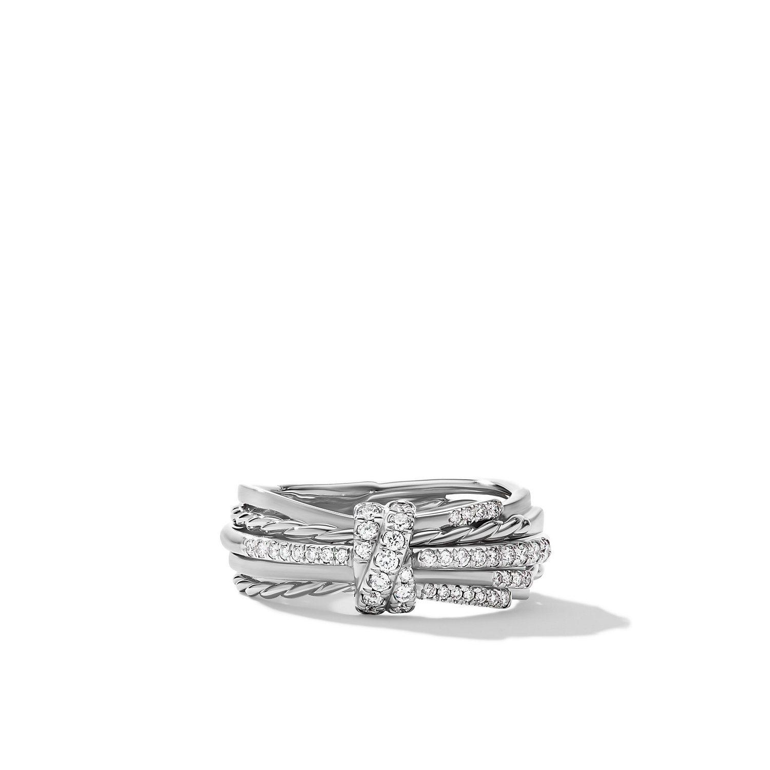 David Yurman Angelika Ring in Sterling Silver with Pave Diamonds, size 7