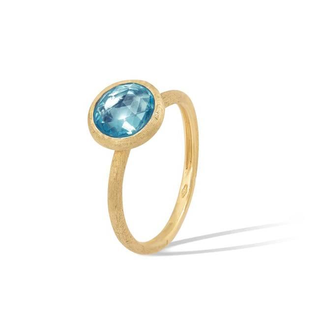 Marco Bicego Jaipur Color Collection 18K Yellow Gold Blue Topaz Stackable Ring
