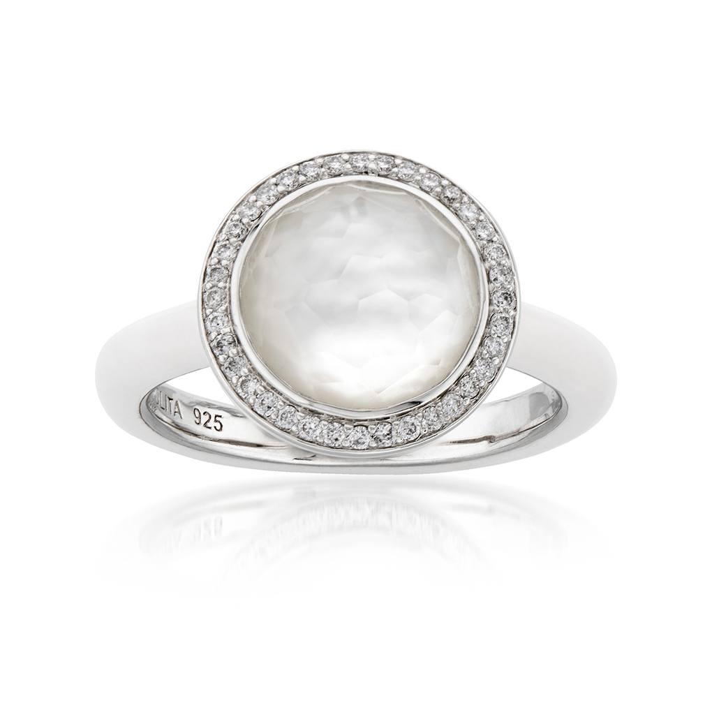 Ippolita Carnevale Sterling Silver, White Ceramic, Mother Of Pearl & Diamond Ring