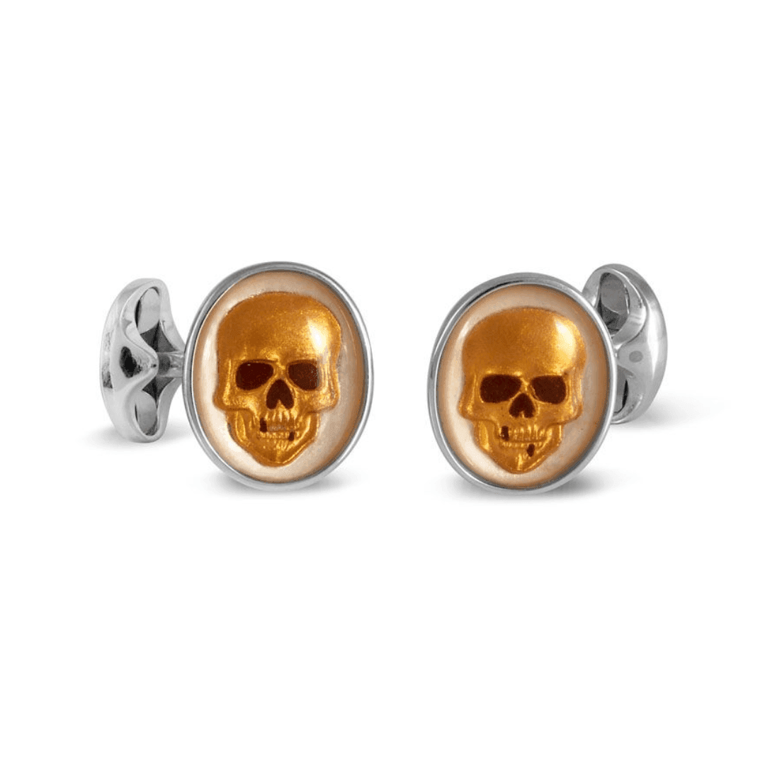 Sterling Silver Skill Cameo Cuff Links