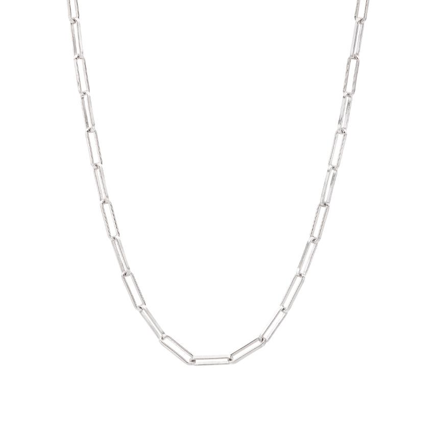 Sterling Silver 1.5mm Paperclip Link Necklace