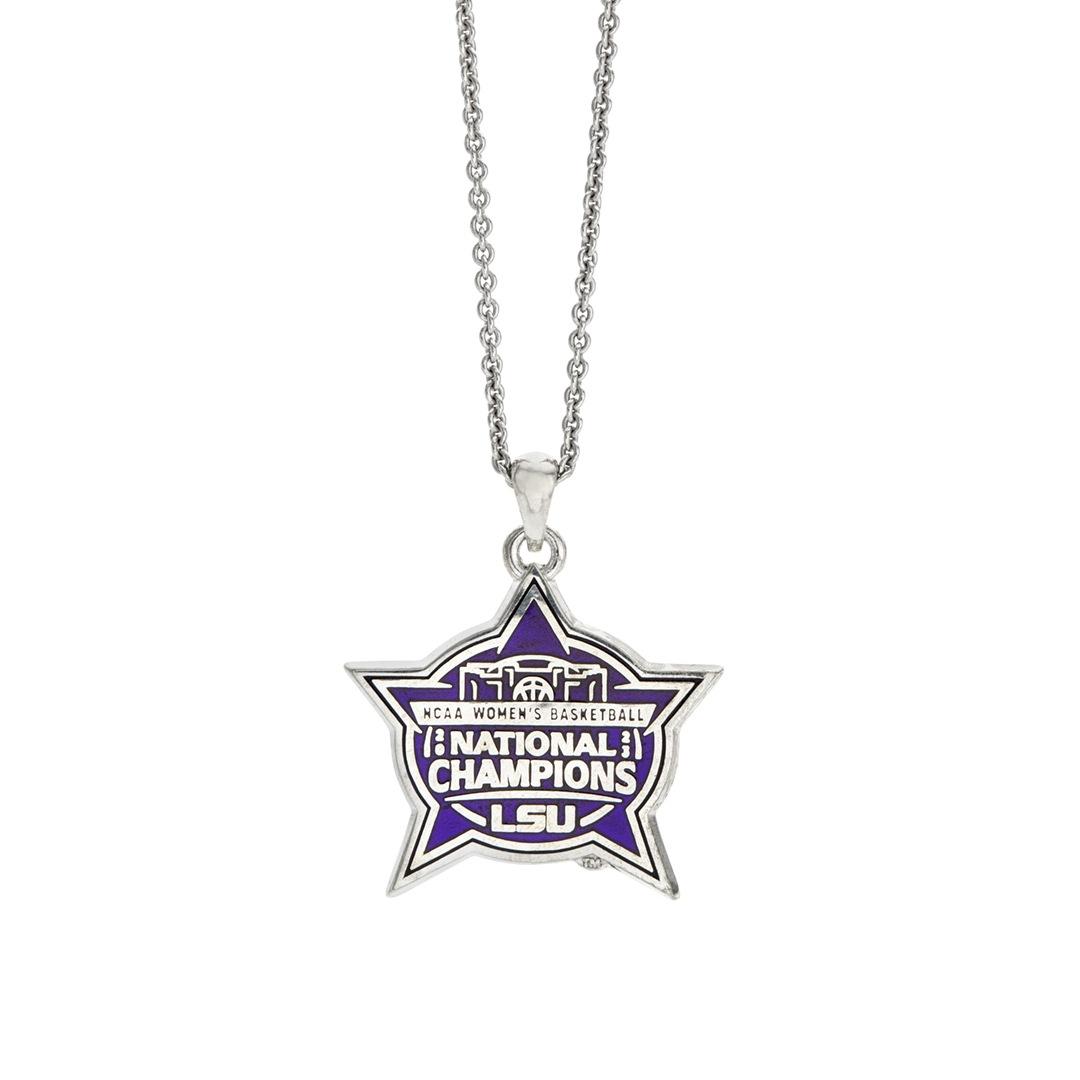 LSU Purple Enamel National Champions Necklace