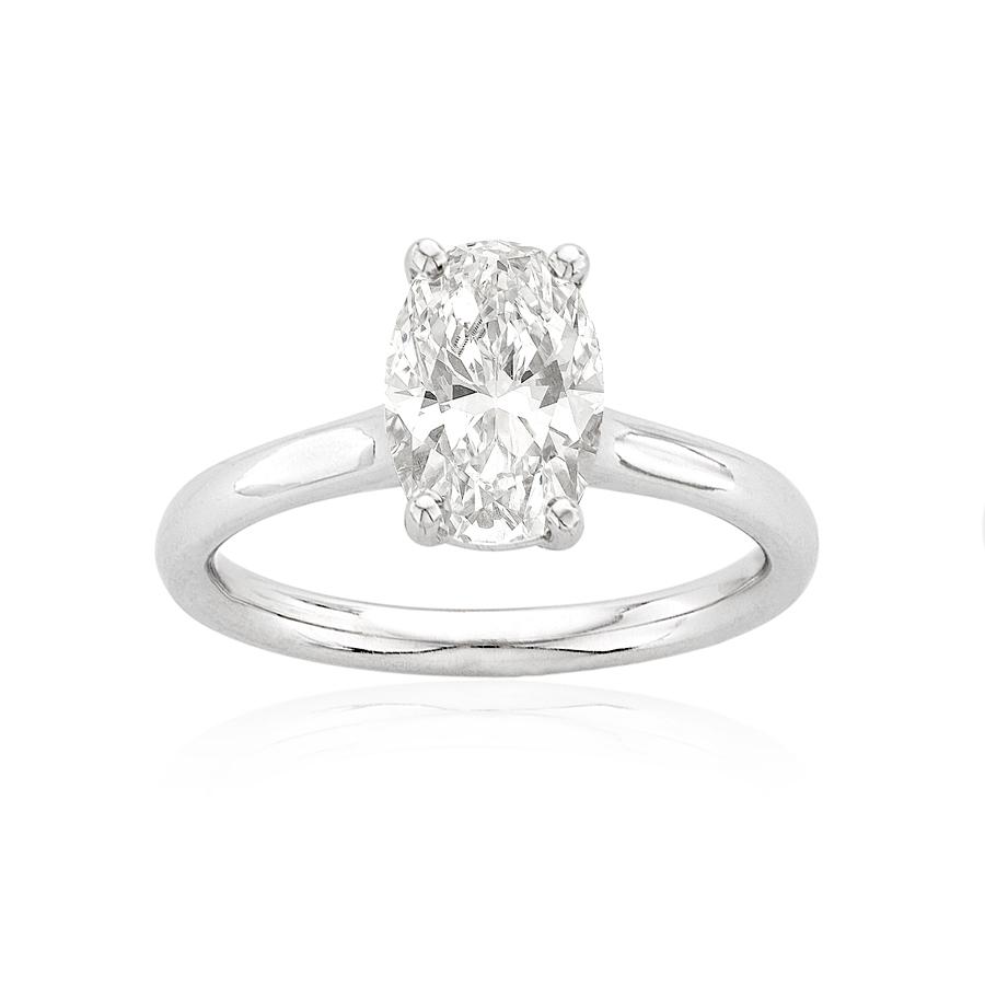 2.01 CT Oval Cut Loose Diamond, displayed in White Gold