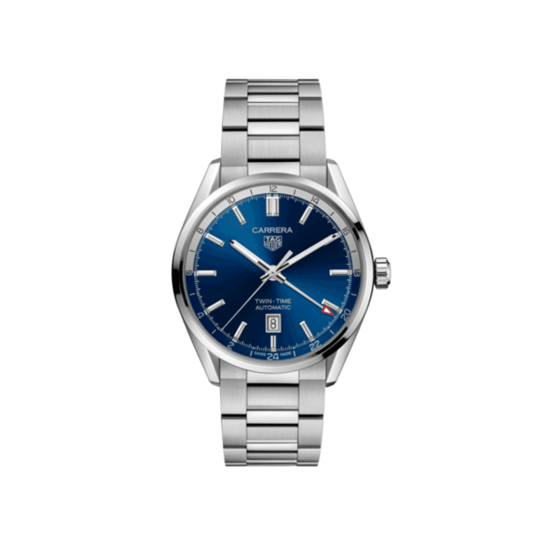 TAG Heuer Carrera Twin- Time Calibre 7 Automatic Watch with Blue Dial