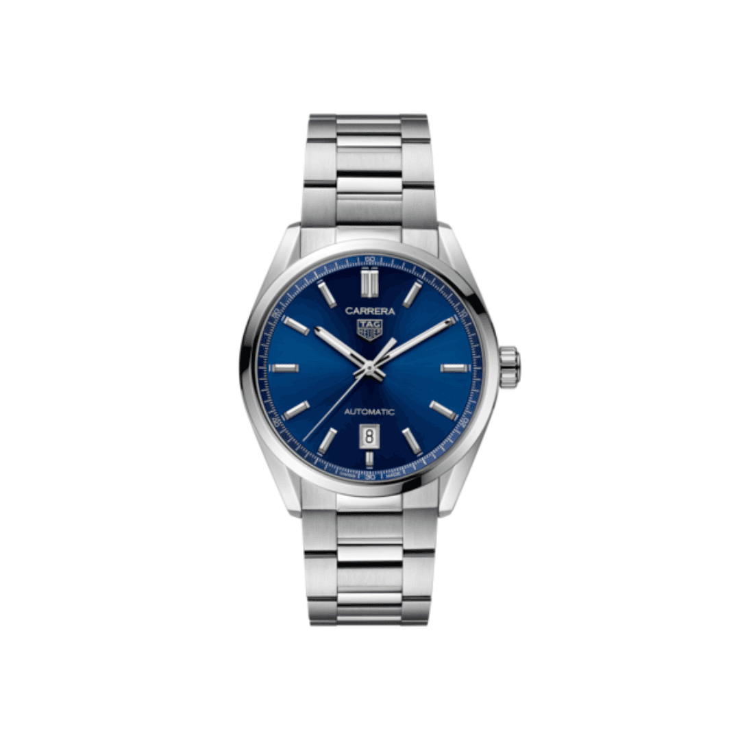 TAG Heuer Carrera Calibre 5 Automatic Watch with Blue Dial, 39mm
