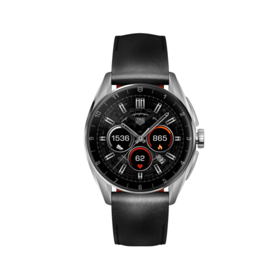 TAG Heuer Connected Calibre E4 with Black Leather Strap, 42mm