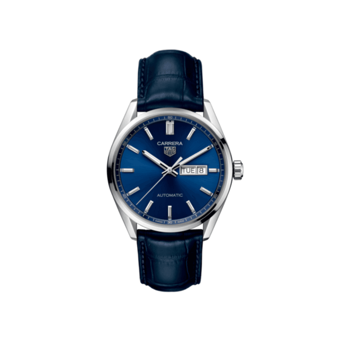 TAG Heuer Carrera Day- Date Calibre 5 Automatic Watch with Blue Dial