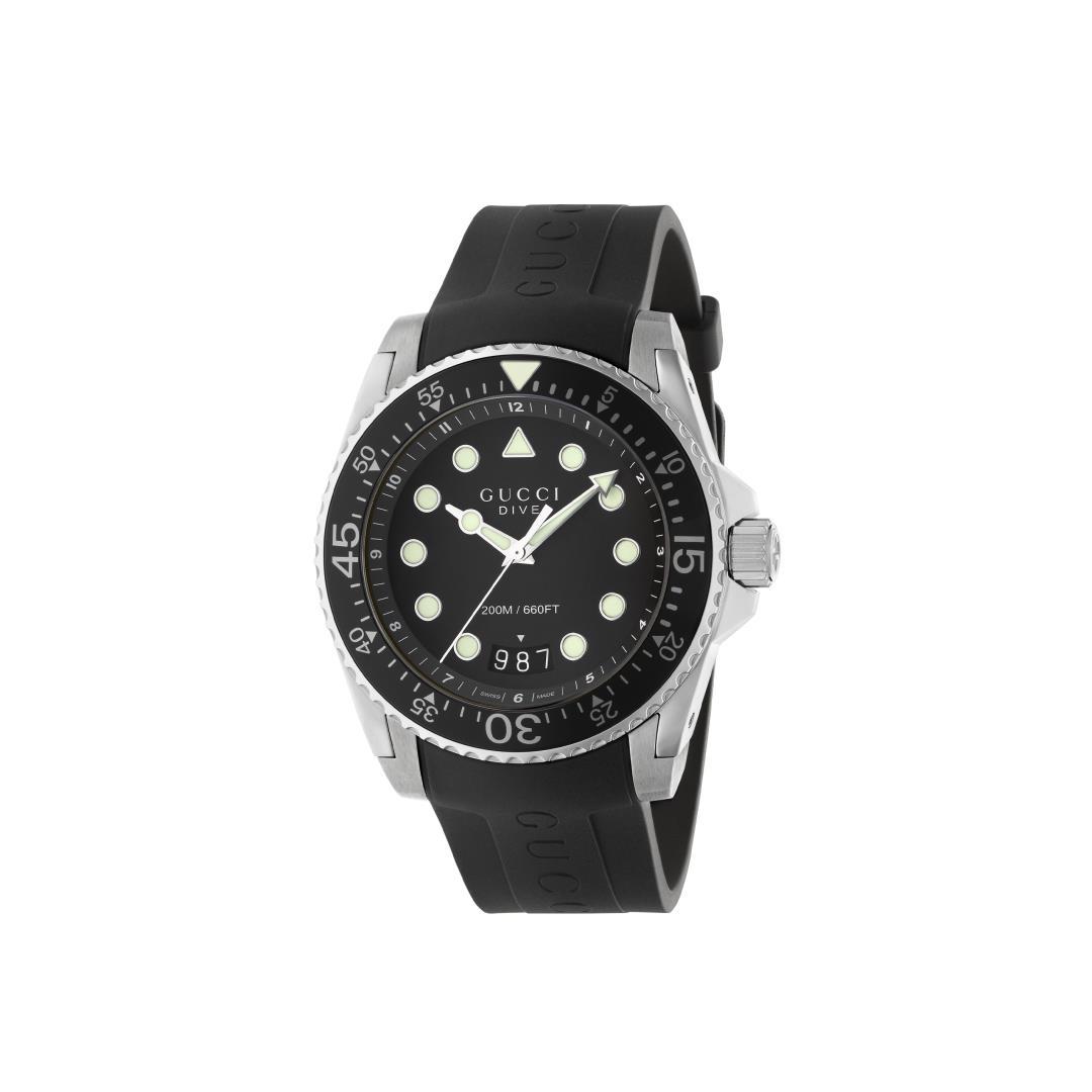 Gucci Rubber Strap Dive Watch, 45mm