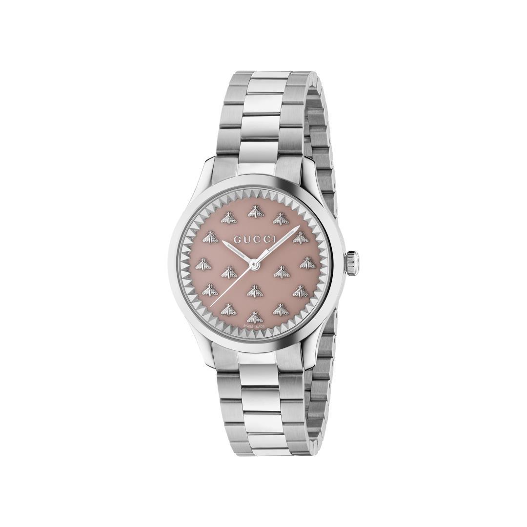 Gucci G-Timeless Pink Dial with Bee Motif Watch, 32mm
