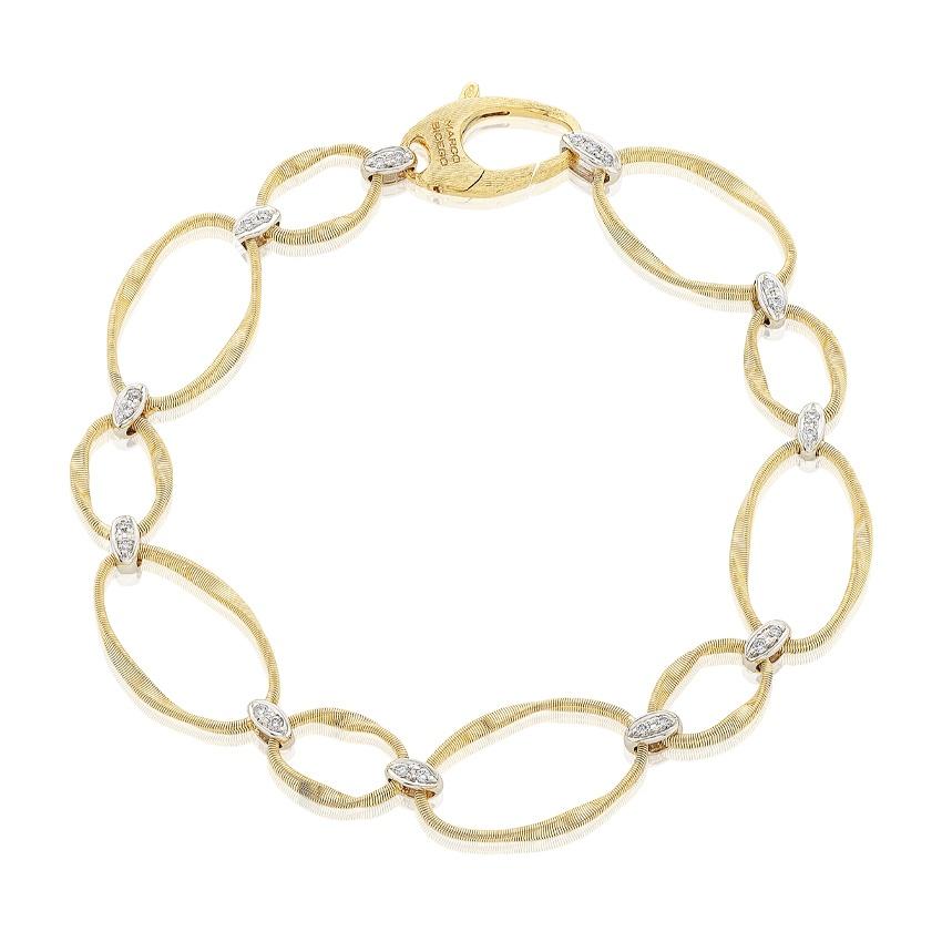 Marco Bicego Marrakech Onde Twisted Oval Link Bracelet with Diamonds 0