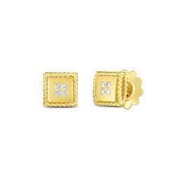 Roberto Coin 18K Yellow Gold & Diamond Square Post Earrings 0