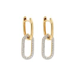 Oval Link Pave Diamond Drop Earrings 0