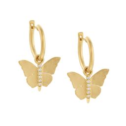 Butterfly Diamond Mini Hoop Earrings