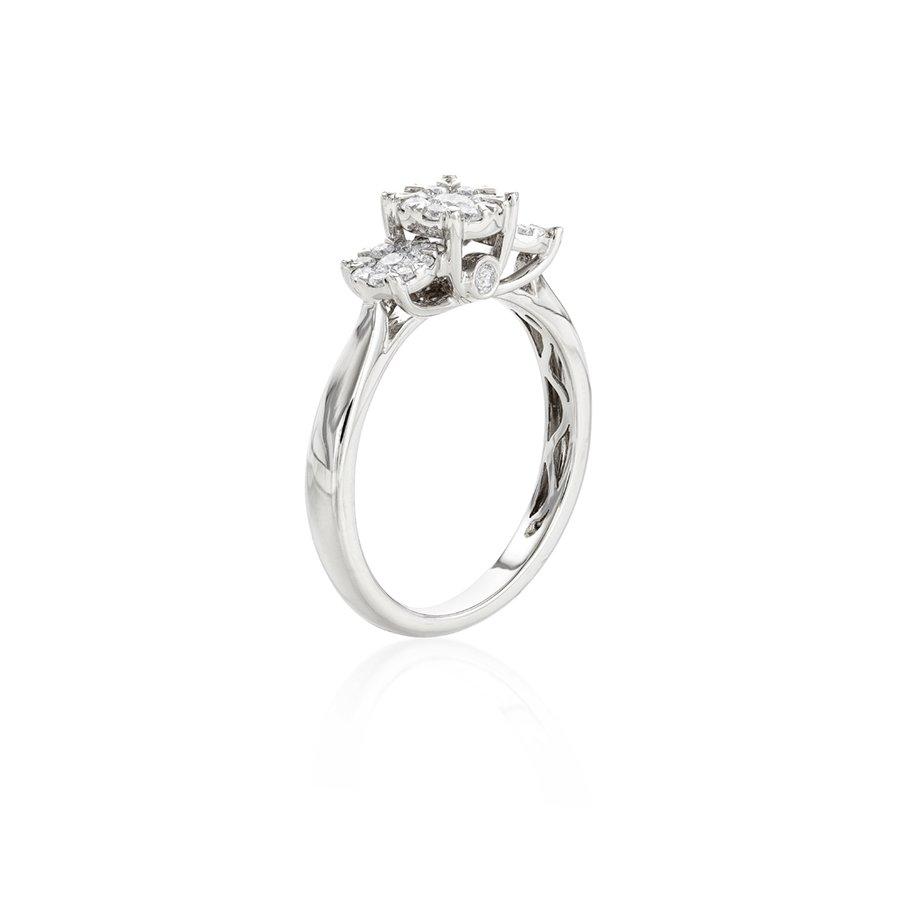 3 Stone Round Diamond Engagement Ring 1