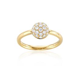 Stackable Yellow Gold Diamond Dome Ring 0
