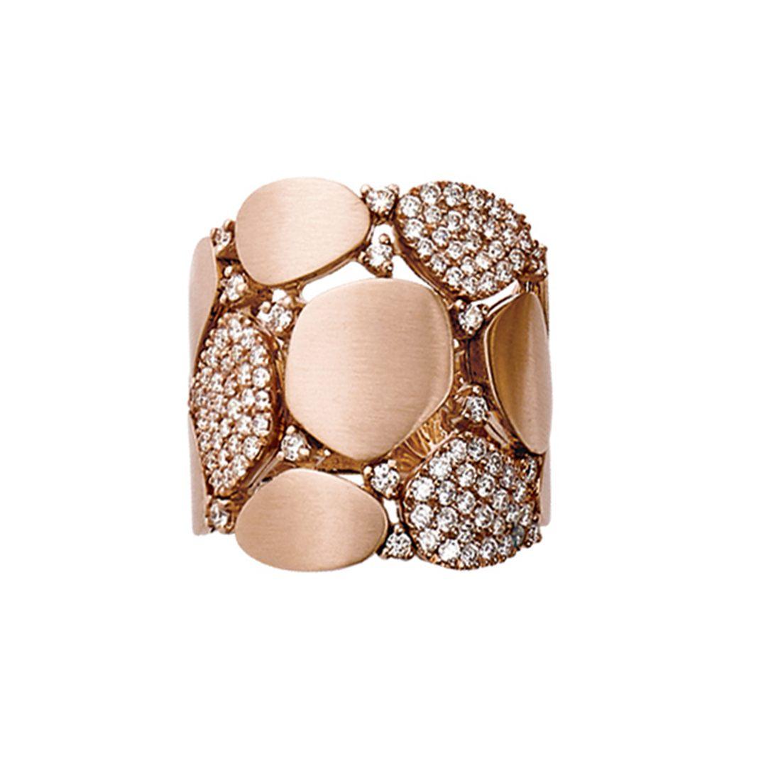 Rose Gold Abstract and Diamond Accented Abstract Oval Shaped Ring 0