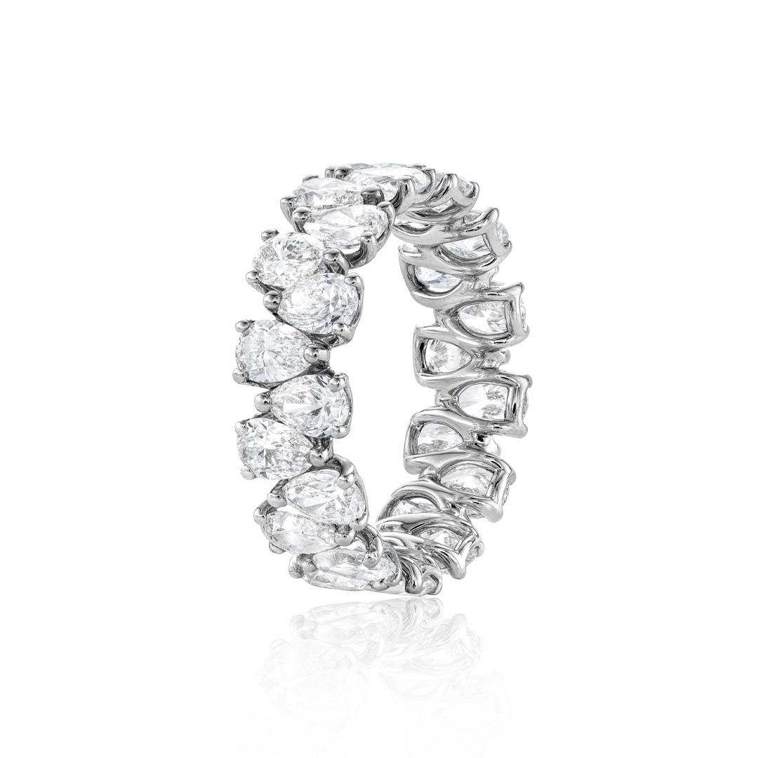 Double-Row Pear-Shape Diamond Eternity Ring 0