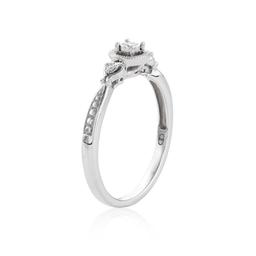 White Gold Diamond Heart Design Promise Ring 1