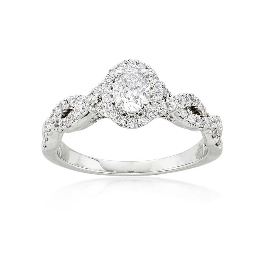 Twisted Oval Cut Diamond Engagement Ring 0