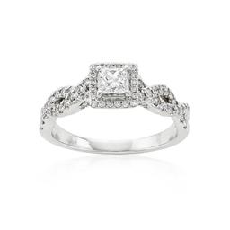 Twisted Princess Cut Diamond Engagement Ring 0
